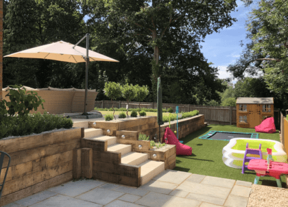 Oak sleepers landscaping Caterham