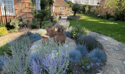 Path made of reclaimed yorkstone